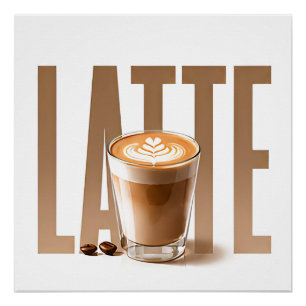 Latte Luxus-Kffee-Editorial-Grafik Poster