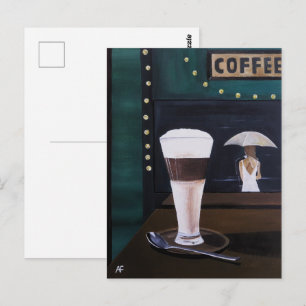 Latte Macchiato Gemälde von Alfred Fox Postkarte