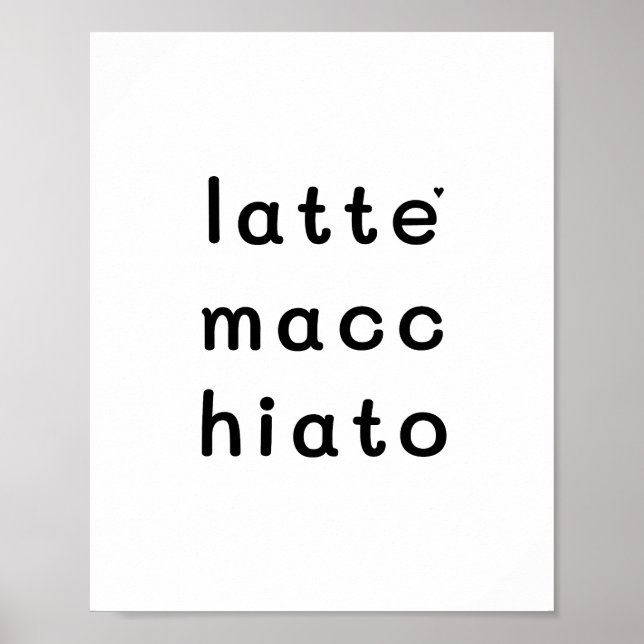 Latte macchiato - minimalistic typography poster (Vorne)