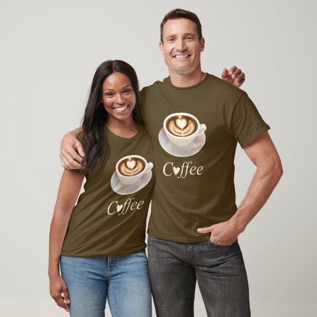 Latte mit einem Herz für Kaffeeliebhaber T-Shirt (Unisex)