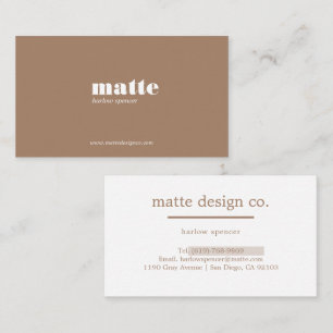 Latte   Modern Elegant Minimalistisch Professionel Visitenkarte