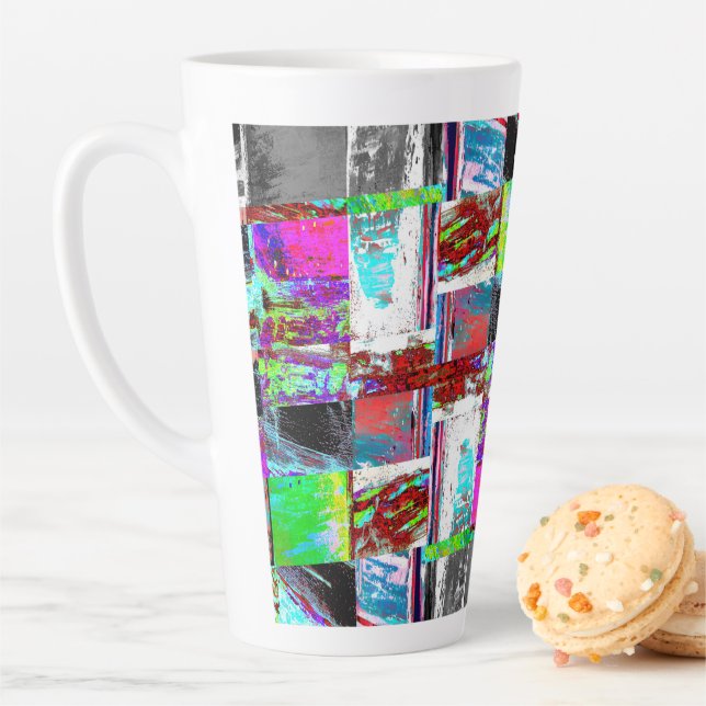 Latte-Mug – Abstrakte Gitterstruktur Milchtasse (Beispiel)