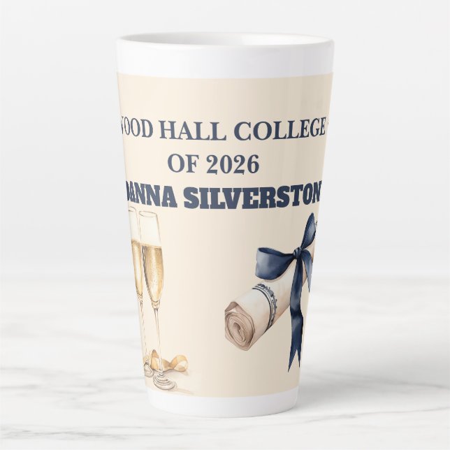 Latte Mug-Editable Grad Party Gift Milchtasse (Vorderseite)