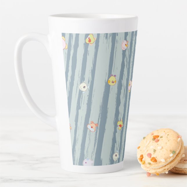 Latte Mug – Whimsy Faces Milchtasse (Beispiel)