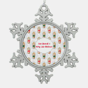 Latte Ogee Snowflake Muster Ornament