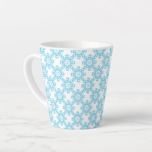 Latte Tasse Blue Pattern