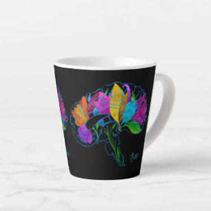 Latte Tasse des Blumengehirns
