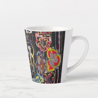 Latte-Tasse – Elegante Floralkunst-Tasse, Perfekt Milchtasse
