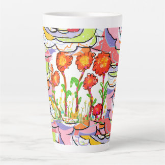 Latte-Tasse - Floral Art Deco  Milchtasse