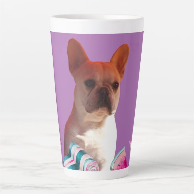 Latte Tasse französische  Bulldogge  (Vorderseite)