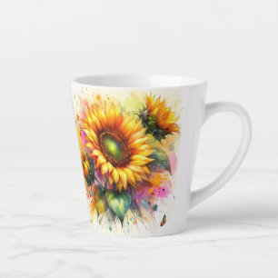 Latte Tasse - Gelbe Sonnenblumen