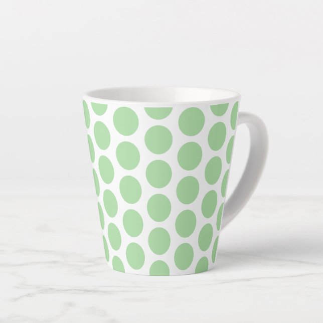 Latte Tasse Green Polka Dots (Rechte Ecke)