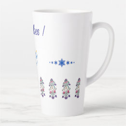 Latte Tasse Hanukkah Thema mit Blume menorah