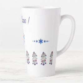 Latte Tasse Hanukkah Thema mit Blume menorah
