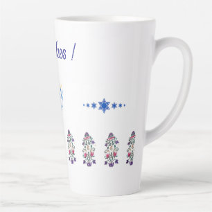 Latte Tasse Hanukkah Thema mit Blume menorah