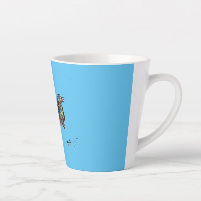 Latte Tasse mit Dackel (Rechts)