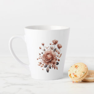 Latte-Tasse mit elegantem Rosenbouquet Milchtasse