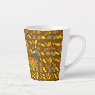 Latte-Tasse mit Eule und Herbstkürbissen Milchtasse