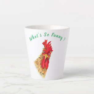 Latte-Tasse mit lustigem Hahn und auffälligem Text Milchtasse