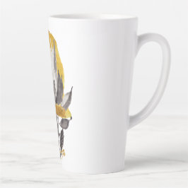 Latte Tasse mit Protea-Blume mit Gold