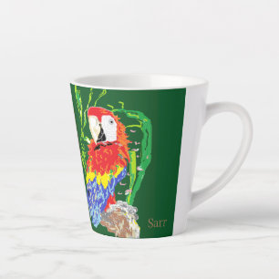 Latte Tasse: Papagei Milchtasse