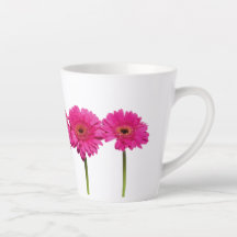 Latte Tasse Pink Gerbera Daisies