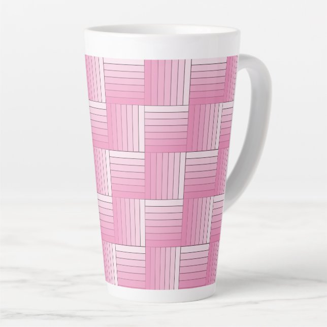 Latte Tasse - Pink Shaded Ribbon Weave (Rechte Ecke)