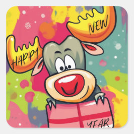 Latte Tasse Quadratischer Aufkleber