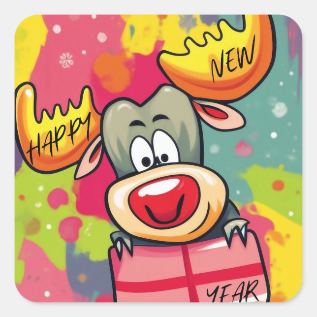 Latte Tasse Quadratischer Aufkleber (Vorderseite)