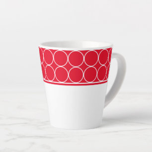 Latte Tasse-Rot- und Weißpunkte Milchtasse