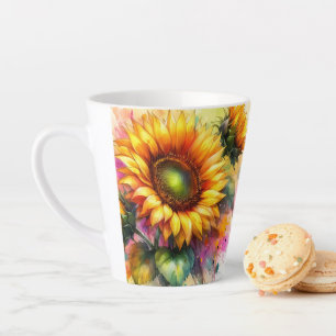 Latte Tasse - Schöne gelbe Sonnenblumen