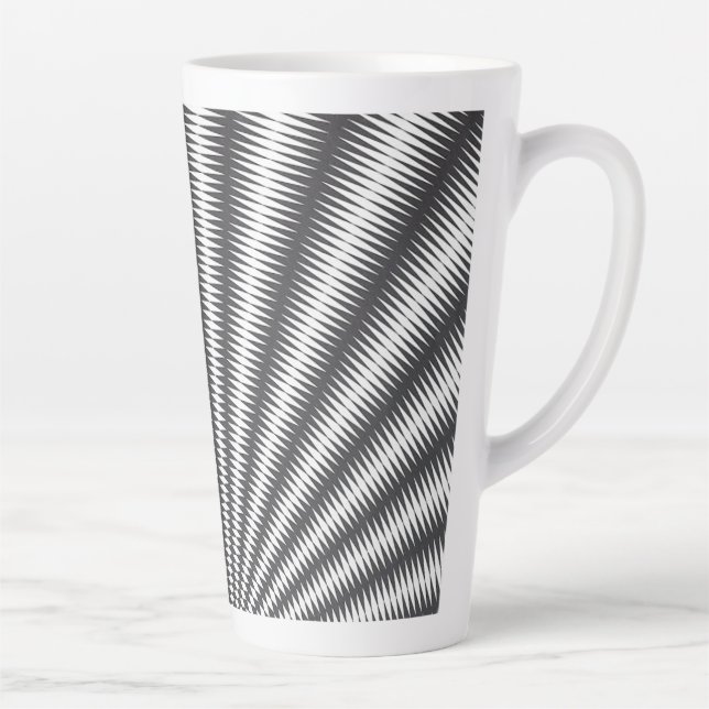 Latte Tasse - Schwarz-Weiß-Geometrie (Rechts)