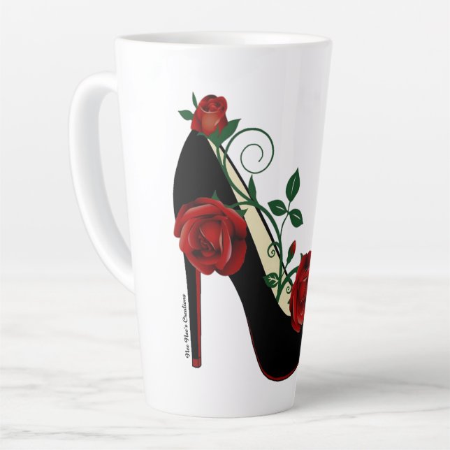 Latte Tasse - Stiletto-Rose (Linke Ecke)
