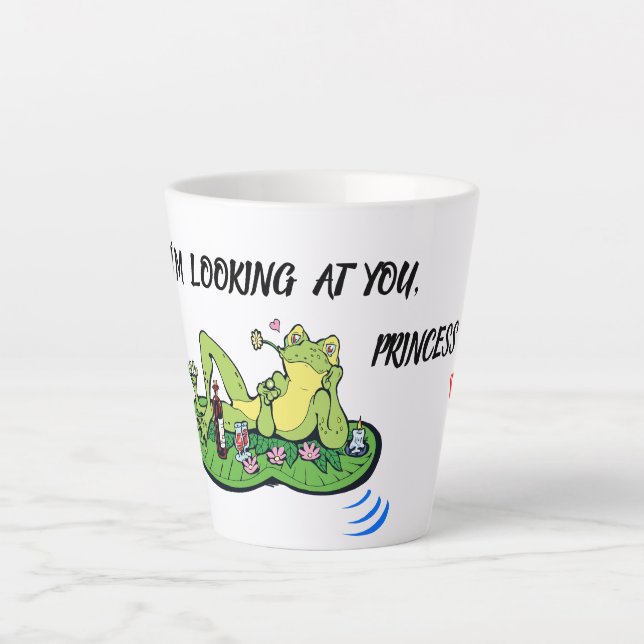 Latte Tasse Valentine's Day Funny Liebe Kiss Frog (Vorderseite)