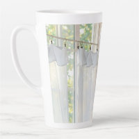 Latte-Tasse Vorhang im Wind