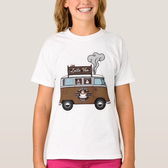 Latte Van Coffee T - Shirt - Niedliches grafisches (Vorderseite)