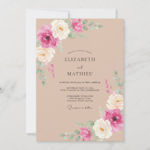 Latte-Verlockende Romantische Hochzeit Einladung