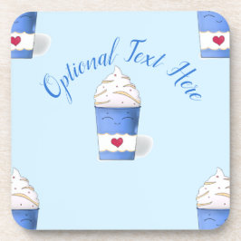 Latte & Whipped Cream (Blau) Getränkeuntersetzer