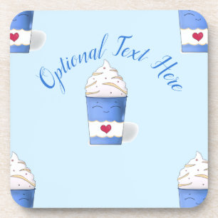 Latte & Whipped Cream (Blau) Getränkeuntersetzer