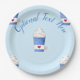 Latte & Whipped Cream (Blau) Pappteller