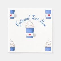 Latte & Whipped Cream (Blue) Napkins