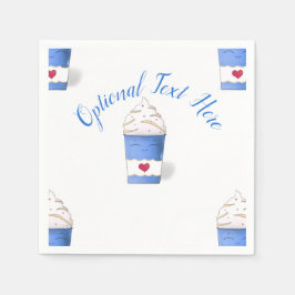 Latte & Whipped Cream (Blue) Napkins Serviette