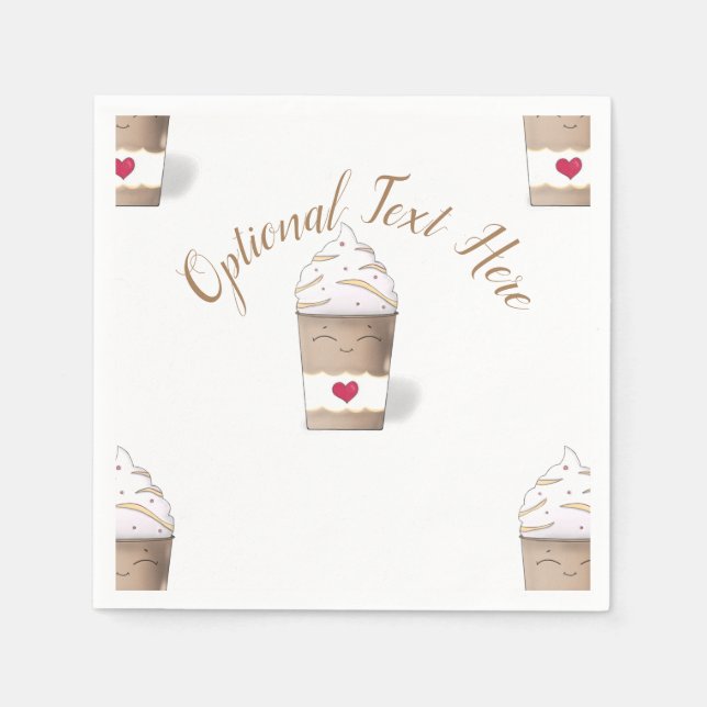 Latte & Whipped Cream (Coffee) Napkins Serviette (Vorderseite)