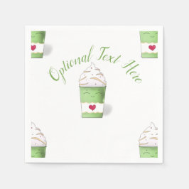 Latte & Whipped Cream (Green) Napkins Serviette