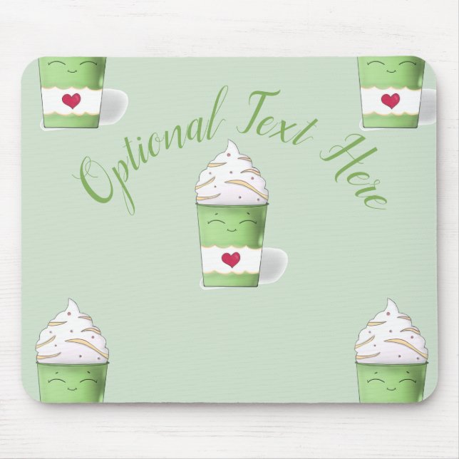 Latte & Whipped Cream (grün) Mousepad (Vorne)
