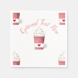 Latte & Whipped Cream (Pink) Napkins Serviette