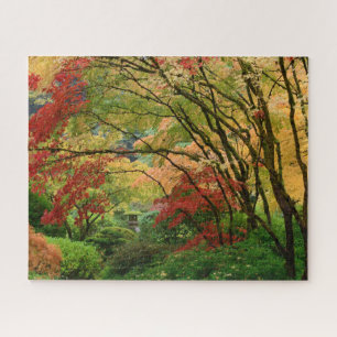Lattern im Herbst im japanischen Garten Portland Puzzle
