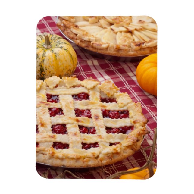 Lattice Cherry Pie und Apfelkuchen Magnet (Vertikal)