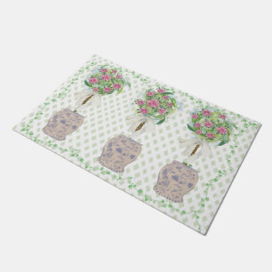 Lattice Green Topiary Rose Ingwerjarren Fußmatte