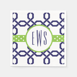 Lattice & Grosgrain Mit Monogramm Party Napkins Serviette